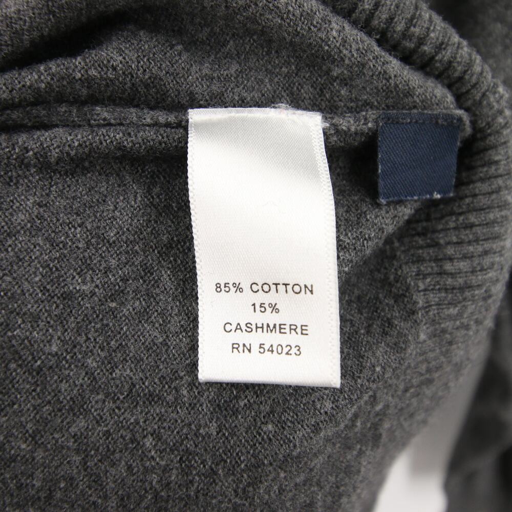 Banana Republic Mens Sweater Gray Cotton Cashmere V Neck Long Sleeve Pullover XL - Picture 8 of 9